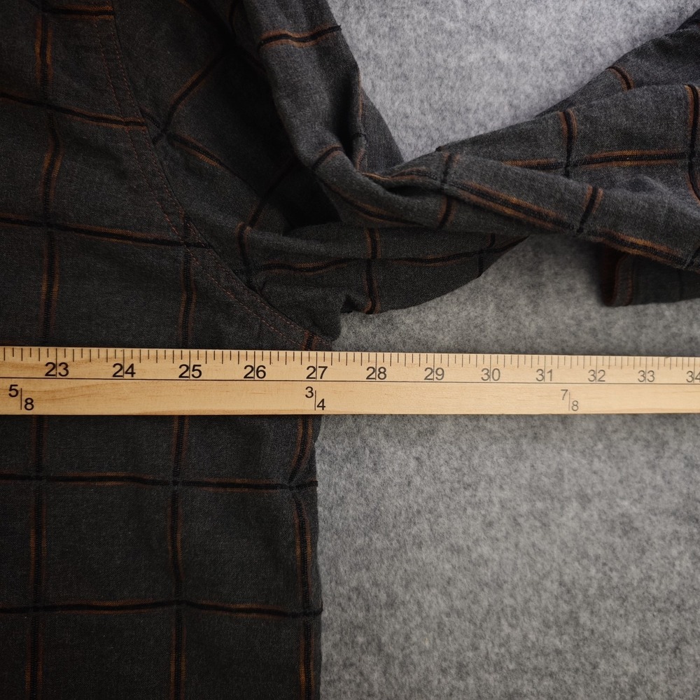 Carbon 2 Cobalt Shirt Mens 2XL Gray Windowpane Plaid Long Sleeve Button Up - Picture 4 of 7